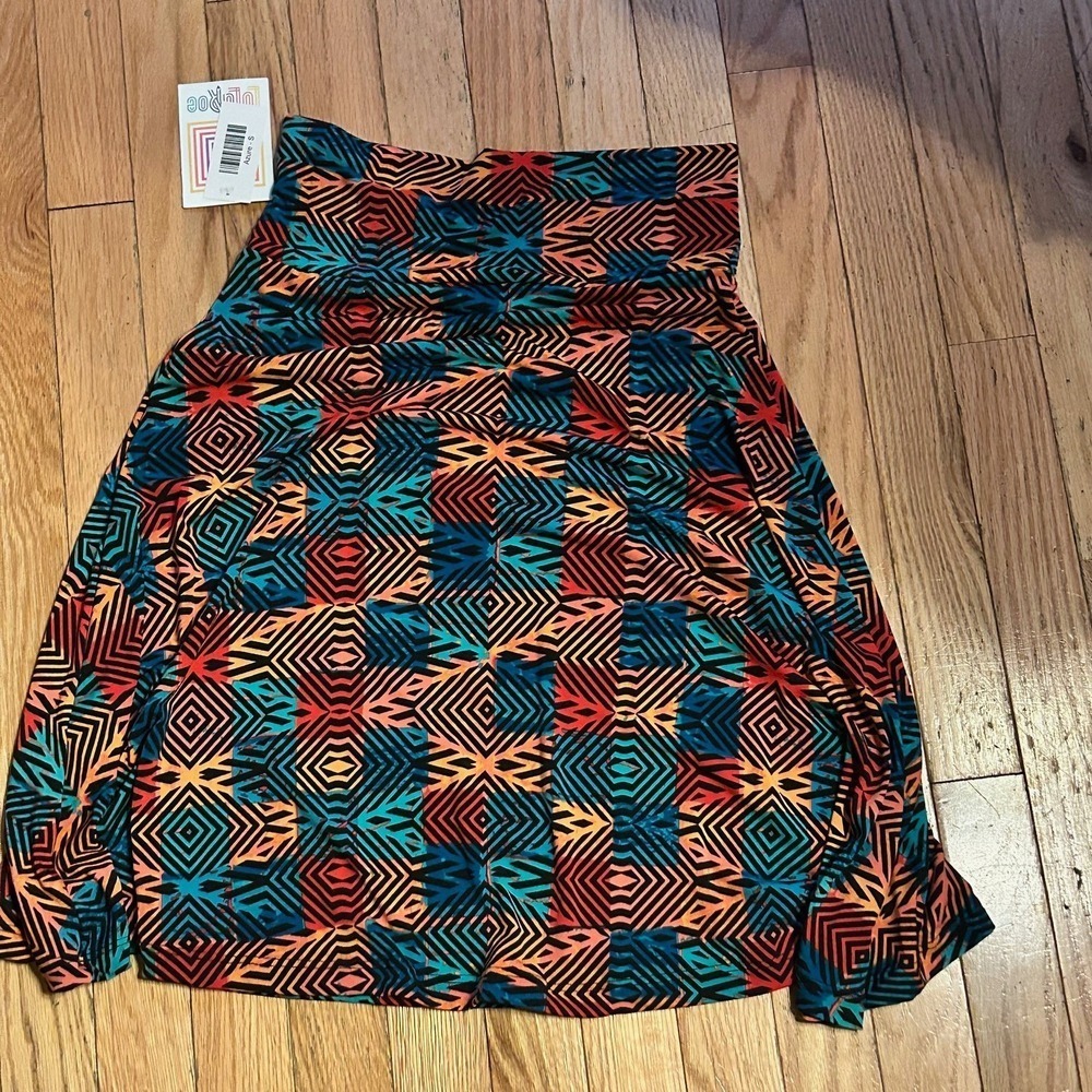 NWT Lularoe Azure A Line Skirt Geometric Print Size Small